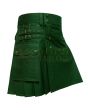 Scottish Heavy Cotton Olive Green Utility Kilt, Olive Green color for Male