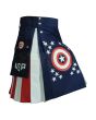 Captain of America Hybrid Kilt, Navy Blue color for Male