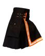 Black High Visibility Firefighter Utility Kilt, Black color for Male