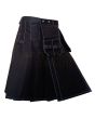 Black Work wear Utility kilt for Working Men, Black color for Male
