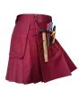 Maroon Work wear Utility kilt for Working Men, Burgundi color for Male