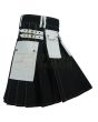 Black & White Utility Working Kilt, Black color for Male