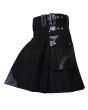 Black Utility Deluxe Fashion Kilt, Black color for Male