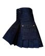 Black Denim Utility Kilt, Black color for Male