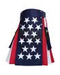 USA Flag Kilt, Navy Blue color for Male