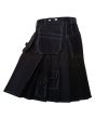 Black Work wear Utility kilt for Working Men, Black color for Male