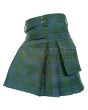 Traditional Montgomery Blue Ancient Tartan Utility Kilt, Green color for Male