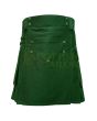 Scottish Heavy Cotton Olive Green Utility Kilt, Olive Green color for Male