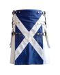 Scottish Flag Kilt Utility Kilt, White color for Male