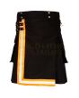 Black High Visibility Firefighter Utility Kilt, Black color for Male