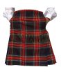 Black Stewart Tartan Kilt With Two Slash Pockets, Black color for Male