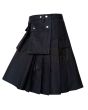 Black Utility kilt for Working Men, Black color for Male