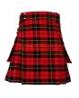 Traditional Wallace Tartan Utility Kilt, Red color for Male