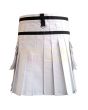 Scottish Flag Kilt Utility Kilt, White color for Male