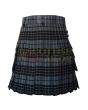 Traditional Dark Grey Watch Tartan Utility Kilt, Gray color for Male