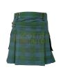 Traditional Montgomery Blue Ancient Tartan Utility Kilt, Green color for Male