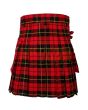 Traditional Wallace Tartan Utility Kilt, Red color for Male