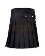 Heavy Cotton Black Utility Kilt, Black color for Male