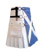 Scottish Flag Kilt Utility Kilt, White color for Male