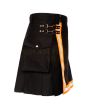 Black High Visibility Firefighter Utility Kilt, Black color for Male