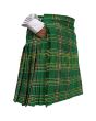Irish Green Tartan Kilt With Two Slash Pockets, Green color for Male
