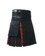 Black With Royal Stewart Tartan Hybrid Kilt, Black color for Male