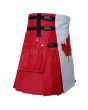 Canadian Flag Utility Kilt, Red color for Male