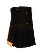 Black High Visibility Firefighter Utility Kilt, Black color for Male