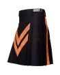 Black Firefighter Kilt For Men, Black color for Male