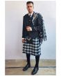 Black Agyll Kilt Outfit With Dress Gordon Tartan Kilt, Black color for Male