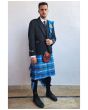 Black Agyll Kilt Outfit With Oklahoma Tartan Kilt, Black color for Male