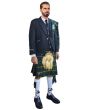 Black Argyll Kilt Outfit With US Army Tartan Kilt, Black color for Male