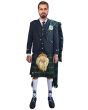 Black Argyll Kilt Outfit With US Army Tartan Kilt, Black color for Male
