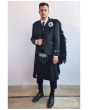 Black Argyll Tweed Outfit with the Black Tartan Kilt, Black color for Male