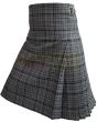 Black Dark Shadow Tartan Kilt, Black color for Male