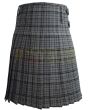 Black Dark Shadow Tartan Kilt, Black color for Male