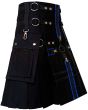 Black Fashion Kilt, Black color for Male