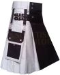 Black & Grey Utility Hybrid Kilt, Black color for Male