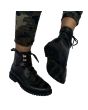Real Leather Black Ghillie Brogues Half Long Kilt Boot