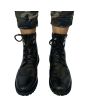 Real Leather Black Ghillie Brogues Half Long Kilt Boot