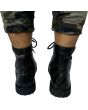 Real Leather Black Ghillie Brogues Half Long Kilt Boot