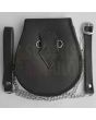 Black Leather Kilt Sporran For Sale