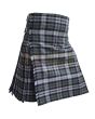 Black Scottish National Tartan Kilt, Gray color for Male
