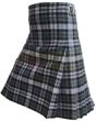 Black Scottish National Tartan Kilt, Gray color for Male