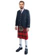 Black Tweed Argyll Wedding Kilt Outfit With Maxwell Modern Tartan Kilt, Black color for Male