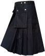 Black Utility kilt for Working Men, Black color for Male