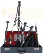 Black Velvet Bagpipe Set Silver & Black Finish With Hard Case