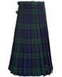 Black Watch Modern Tartan Maxi Skirt Back Pleated View – Classic Scottish Pleated Maxi Skirt for Women