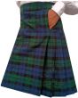 Black Watch Tartan Kilt With Two Slash Pockets, Green color for Male