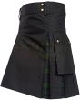 Black Watch Tartan Utility Hybrid Kilt, Black color for Male